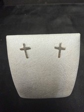 Modern Sterling Silver Cross Earrings