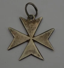 Maltese Cross `silver Fob  Medal Hallmark