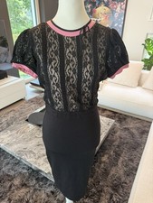 RED VALENTINO Damen Etuikleid schwarz/rosa M ...