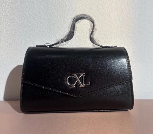 CXL by Christian Lacroix Crossbody Bag Womens black Line Matte Patent MSRP $88