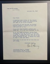 President Harry Truman signed White House Letter His Nephew  “Uncle Harry” RARE