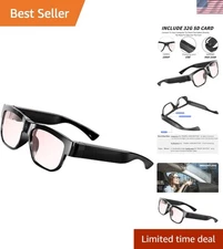 Camera Glasses Smart Video Glasses with Camera Wearable Sports Eye Glasses Ou...