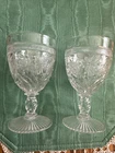 2 Rare Vintage Fenton Flower Windows Clear 5 1/2”  Wine Water Goblet