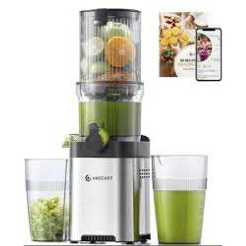 AMZCHEF Slow Masticating Juicer ZM1902 Cold Press 180W Silver Quiet Motor NIB
