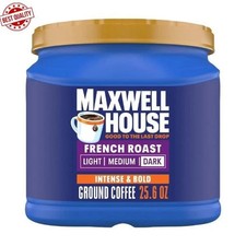 Maxwell House French Roast Dark Roast Ground Coffee, 25.6 oz Canister 11.87 per pound
