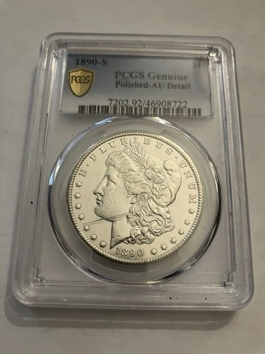 1890 S Morgan Silver Dollar / AU Detail