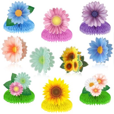 10 Pieces Spring Sunflower Honeycomb Centerpiece Flower Table Decoration Spri...