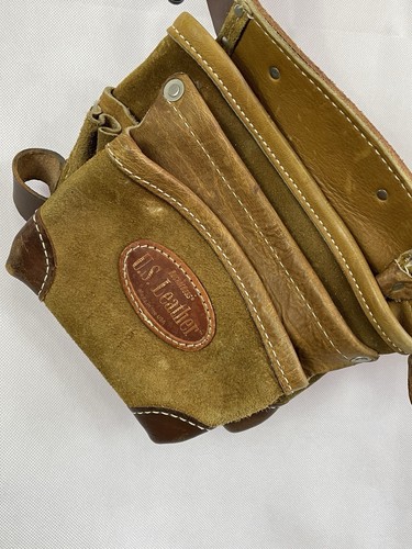 VTG Bucket Boss Tool Belt 11 Pocket Adjustable Carpenter Apron Leather USA Made - Picture 2 of 24