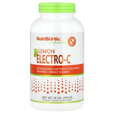 NutriBiotic Buffered Electro-C Lemon Flavor 16 oz 454 g Egg-Free, Gluten-Free,
