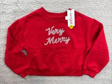 Cat Jack Girls Youth Small 6/7 Fleece Christmas Relaxed Pullover Sweatshirt