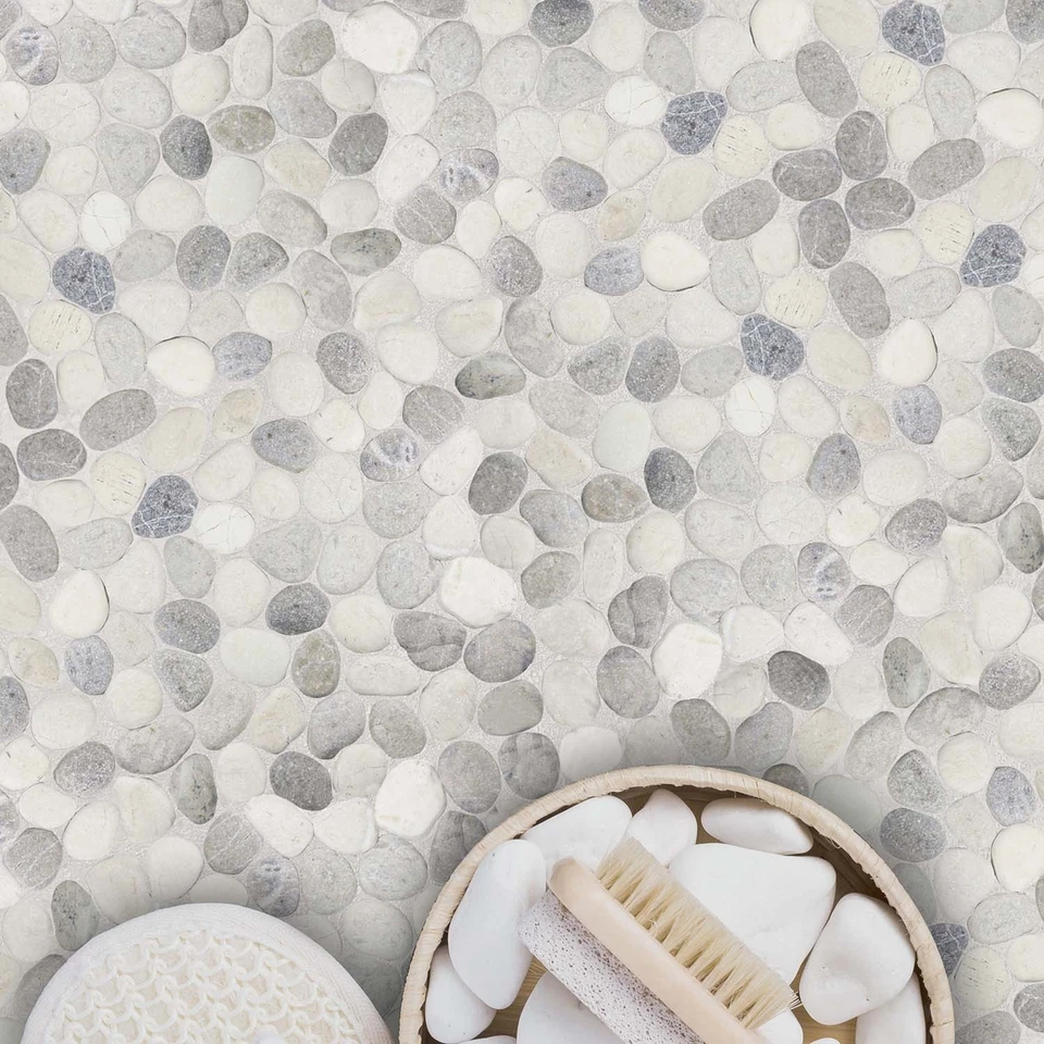 Misty Pebble Natural Stone Mosaic Wall & Floor Tile ($9.33/SqFt) - Image 3 of 4