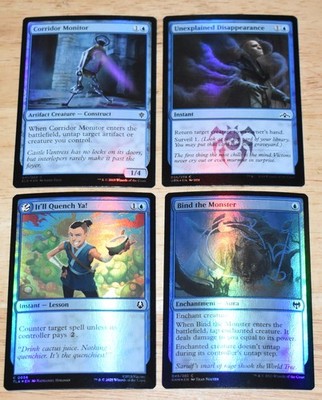 MTG 4x FOIL Blue Corridor Monitor, Unexplained Disappearance, It'll Quench Ya!