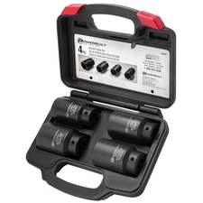 Powerbuilt 4 Piece Axle Nut Socket Set, 30mm 32mm 34mm 36mm Axle Nut Socket, ...