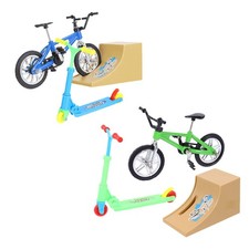 2 Sets Finger Bike Scooter Ramp Table Game Fingertip Sports Toys