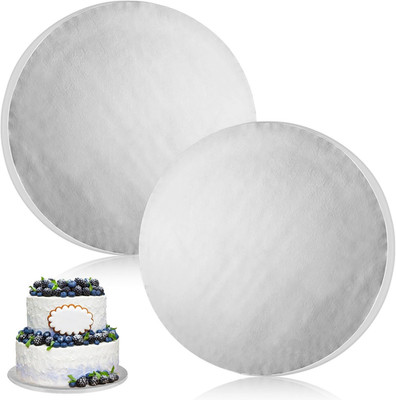2 Stück Cake Board 30cm Rund,Ø30cm/10inch x 12mm Tortenplatte Pappe, Wiederverwe