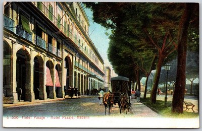 Hotel Pasaje on Paseo del Prado Havana Cuba - Rotograph 1901-1907 Postcard