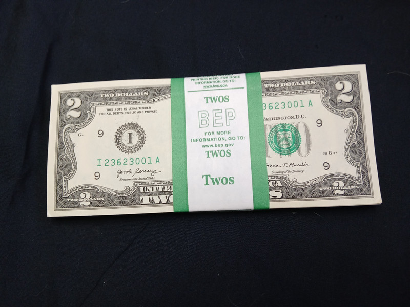 USA 2 DOLLAR 2017A x 100 Lot BUNDLE MINT UNCIRCULATED MINNEAPOLIS SEQUENTIAL