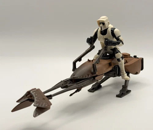 1995 Kenner Star Wars Speeder Bike Power of the Force POTF2 w Scout Trooper