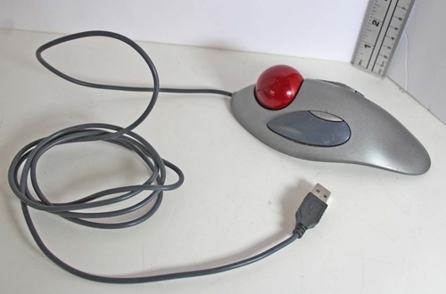 Logitech Marble USB T-BC21 Mouse Roller Ball Computer Mouse Works