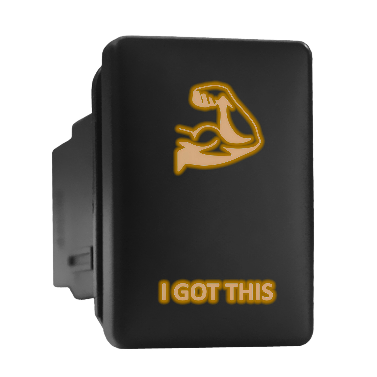 Orange Backlit Short Push-In Switch 1.28x0.87in Fits Toyota Models  