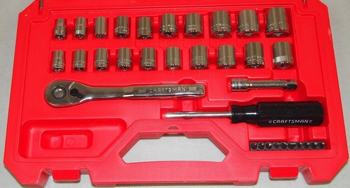 New!! CRAFTSMAN 33 Piece 3/8” Drive SAE/ METRIC "SOCKET TOOL SET" #CMMT12013 - Foto 5 di 7