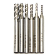 6pcs 2-6mm 4 Flute Milling Cutter HSS End Mills Engraving Tools