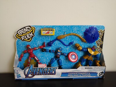 Marvel Avengers Bend and Flex Iron Man & Captain America vs Thanos New