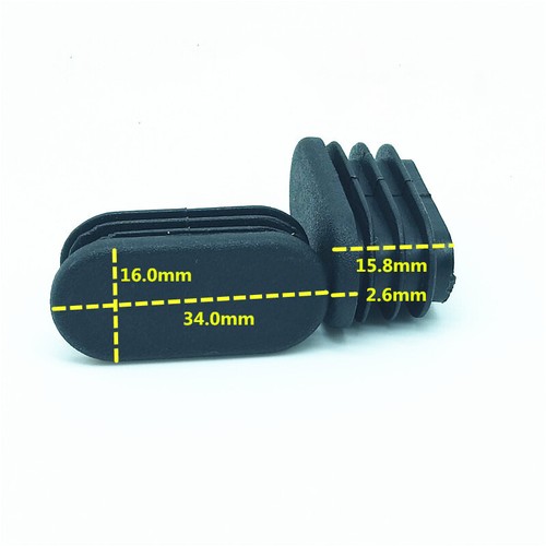 Oblong Plastic Tube End Cap Bungs Blanking Plugs Pipe Inserts Table Feet Chair - Picture 10 of 28