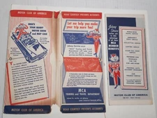 1959 United States  map MCA & Folder Southeastern U.S. Motor of Club America