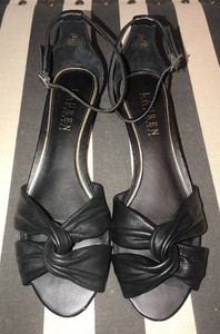 ralph lauren black wedge sandals