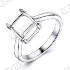 8x10mm Cushion Cut Semi Mount Filigree Sterling Silver 925 Ring Without Stones