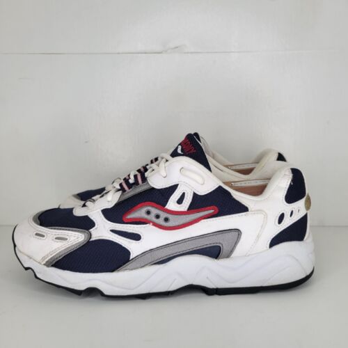 Rare Vintage 1990s Saucony Running Shoes Sneakers Blue White Mens 8 Wm 9.5 90s - Picture 7 of 8