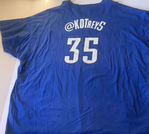 Majestic Adult T Shirt Size 5XL BIG Blue OKC Thunder Kevin Durant #35 Cotton - Picture 3 of 6