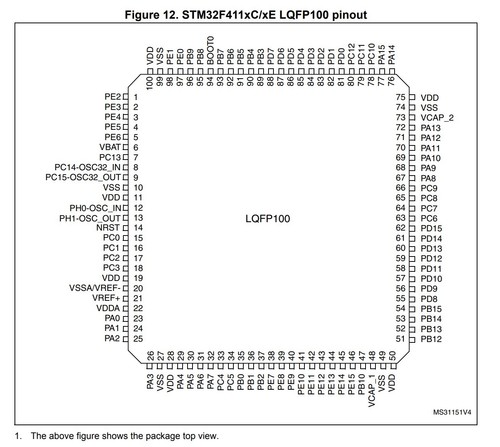 STM32F411VET6 ARM® Cortex®-M4 STM32F4 Microcontroller IC 32-Bit Single-Core 100M - Picture 2 of 2