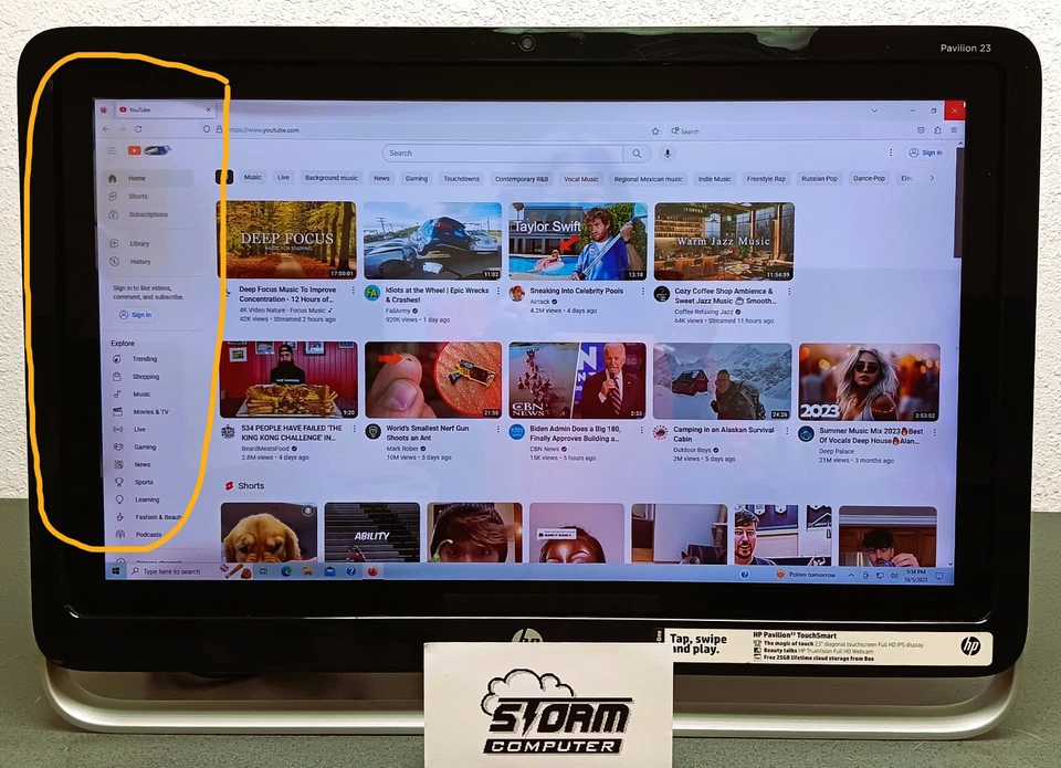 HP Pavilion 23-h052 TouchSmart AiO PC F3E44AA - Image 2 of 4