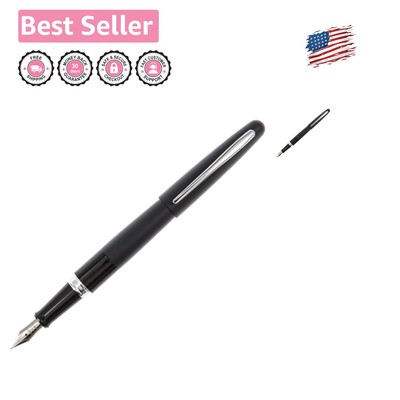 Refined Metropolitan Collection Brass Fountain Pen with Elegant Black Finish