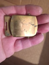 Vintage Military Style Solid Brass Belt Buckle