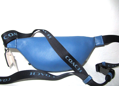 Coach New CE649 Sprint Belt Bag 24 Gunmetal Hardware Sky Blue