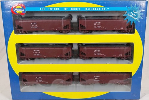 ATHEARN HO Scale 40' 3-Bay Offset Hoppers ATSF X6 LIKE NEW