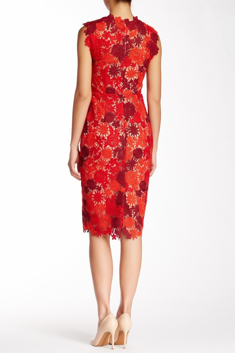 Mikael Aghal Colorblock Floral Lace Sheath Dress ( Size 12) | eBay