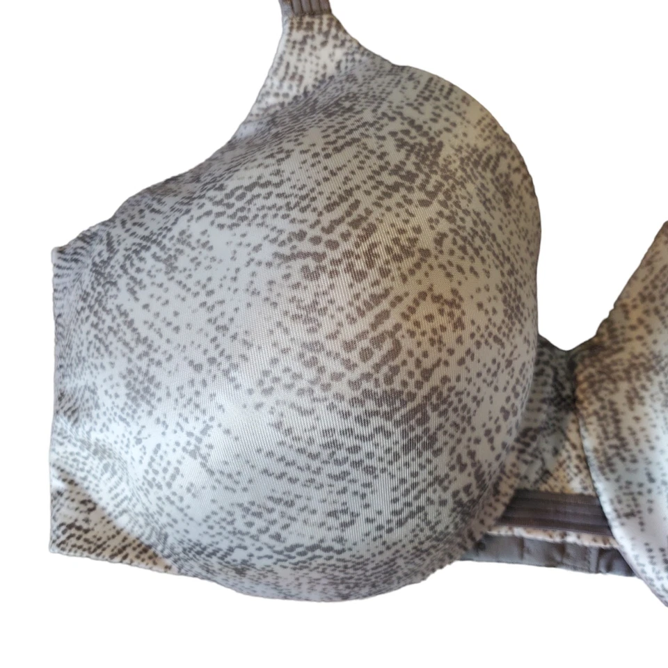 巴厘岛文胸 38DD 钢圈内衬文胸 宽肩带 灰色 Python 印花 — 第 2/4 张图片