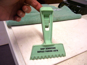 Vintage Buffalo NY Shop Downtown Ice Snow Window Scraper w visor hook