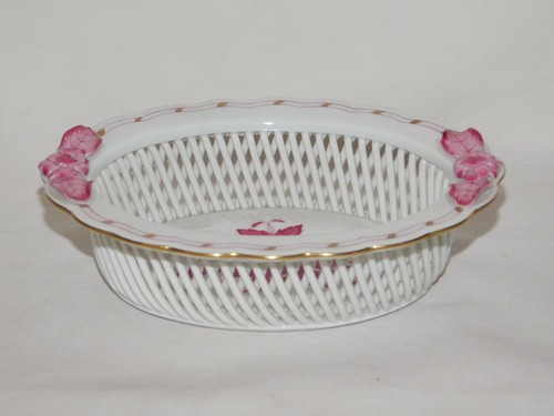 HEREND Korbschale Schale Herend Fleur des Indes Purpur Indian Basket 7379 AP - Picture 2 of 8