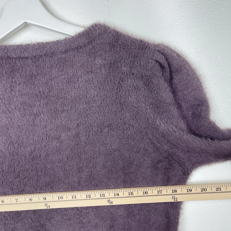 Suéter bebe para mujer X grande púrpura acogedor difuso suave lentejuelas semi recortado años 90 Y2K Foto 3 de 4