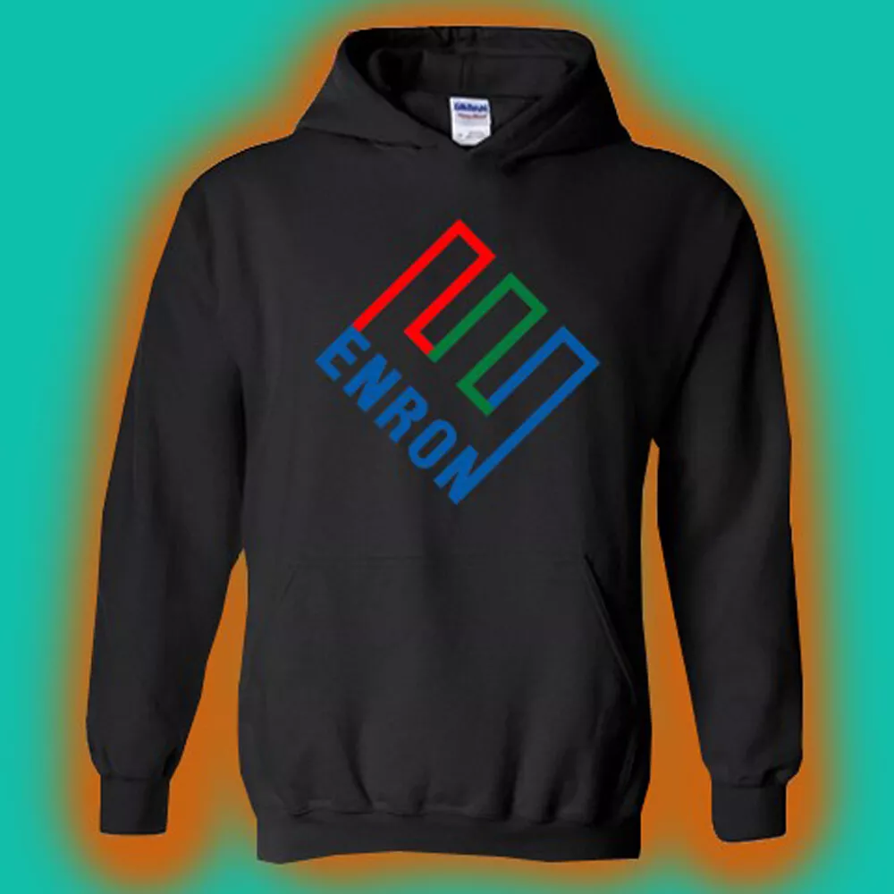 Enron Company Logo Black Hoodie Sweatshirt Size S 3XL