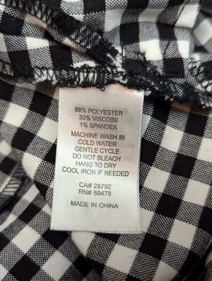 Falda Cynthia Rowley Talla 12 Blanco y Negro Estampado a Cuadros Línea A Corbatas Elásticas 1413 Foto 4 de 4