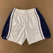 Alleson Athletic Women's Size XL White Navy Stripe Drawstring Basketball Shorts
