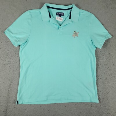 Vilebrequin Polo Shirt Boys Size XL Turquoise Johnny Collar Short Sleeve Kids