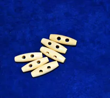 6 Pieces Bone Color Barrel Shape Toggle Button 1 3/8"  for Sweater Jacket Vest