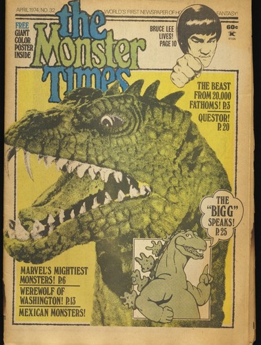 1974 MONSTER TIMES #32 MEXICAN MONSTERS Bruce Lee BEAST FROM 20,000 FATHOMS - 第 1/2 張圖片